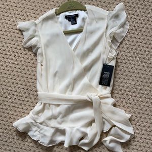 Etcetera silk wrap blouse